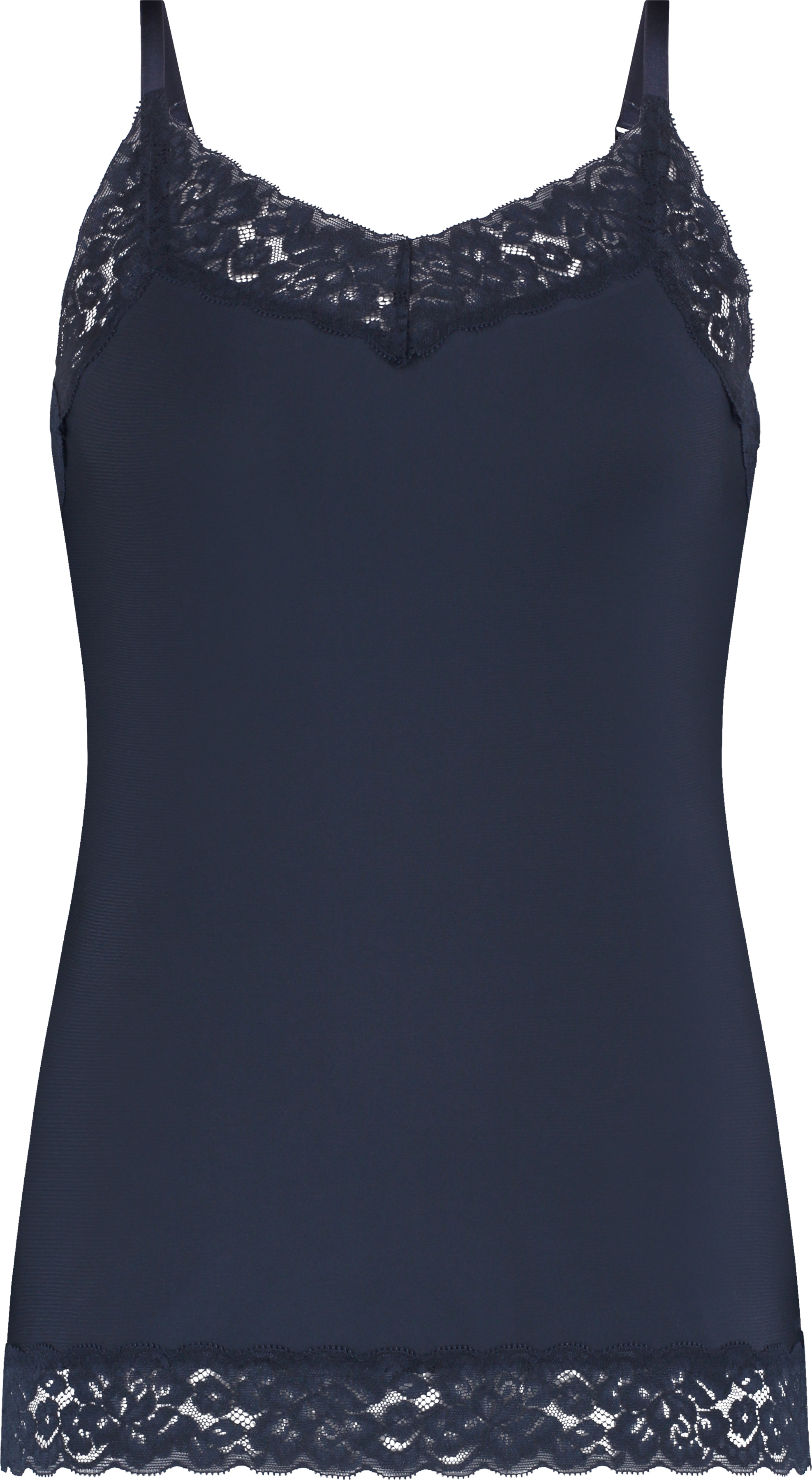 Secrets Dames Spaghetti Top Met Kant Dark Navy