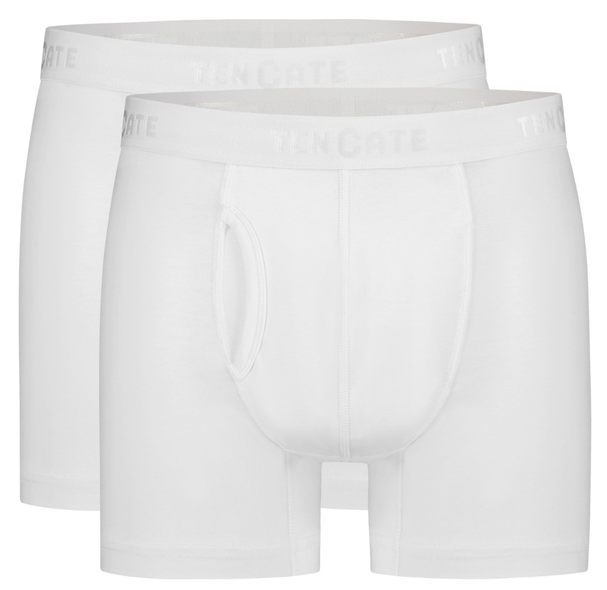 Basics Organic Cotton Stretch Heren Shorts Met Gulp 2-Pack Wit