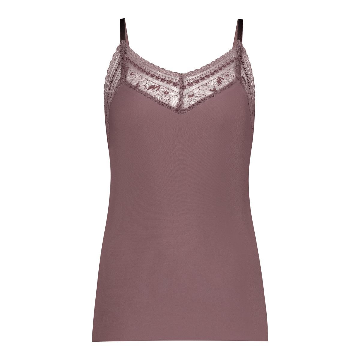 Secrets Dames Spaghetti Top Met Kant Mauve