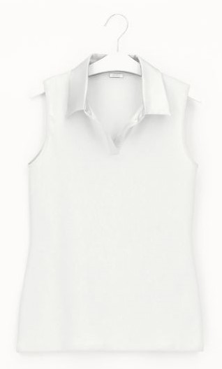 Dames Perfect Line Cotton American Polo White