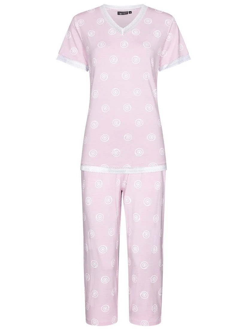Dames Luxe Pyjama Capri Pants Roze