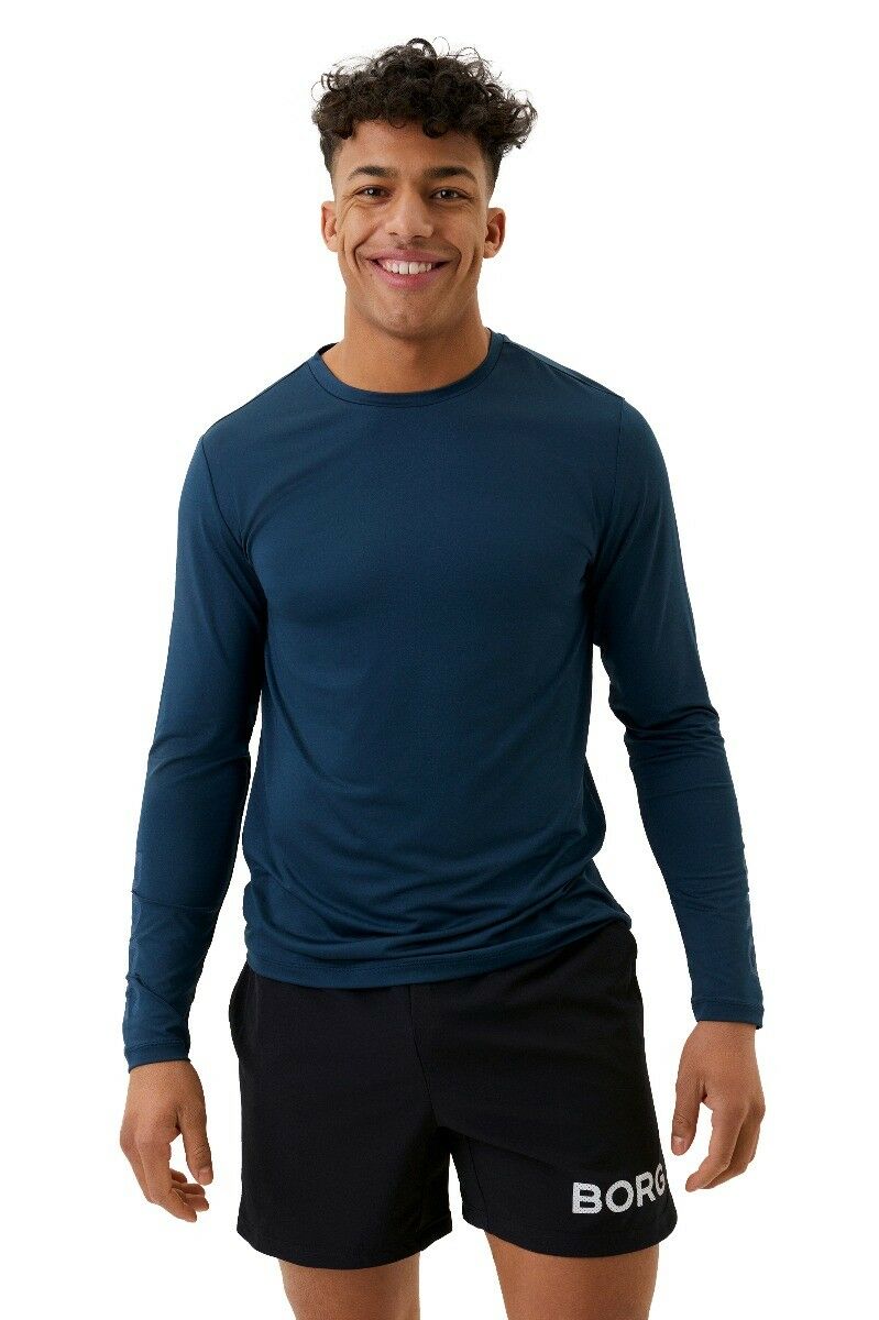 Heren Longsleeve Shirt Blauw