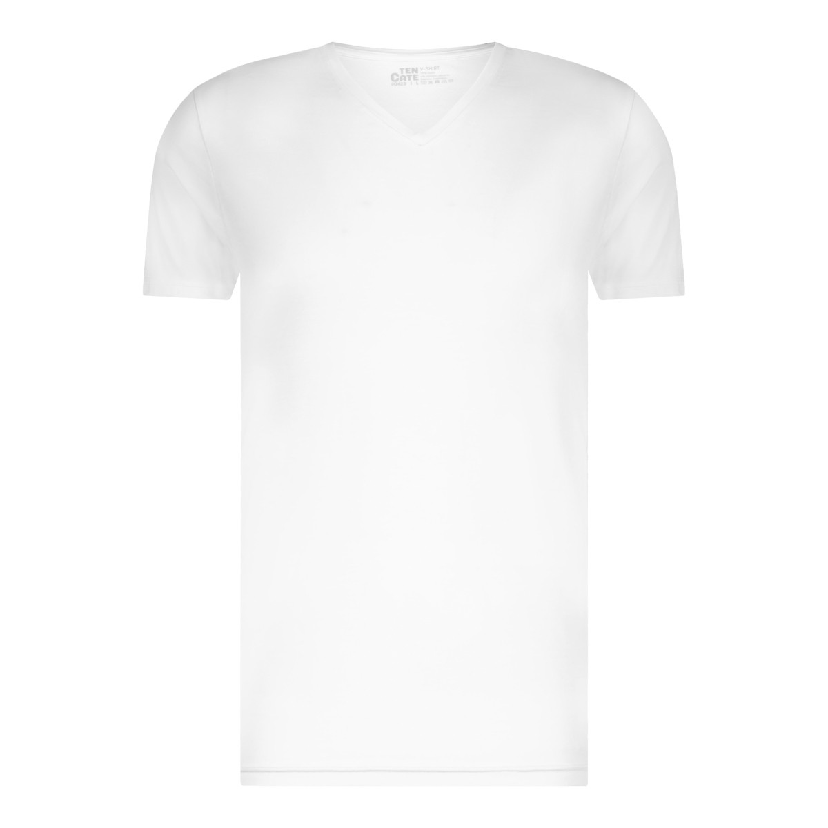 Basics Heren Modal V-hals Shirt Wit