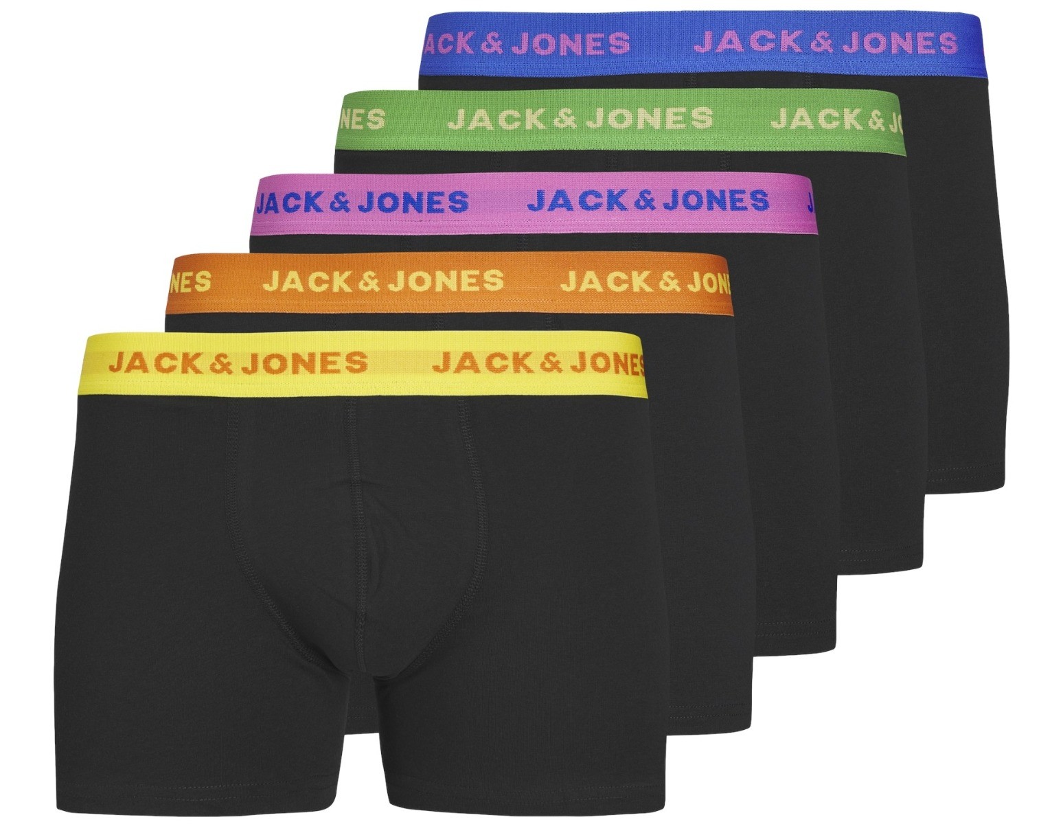 Heren Jacleo Solid Trunks 5-Pack Black