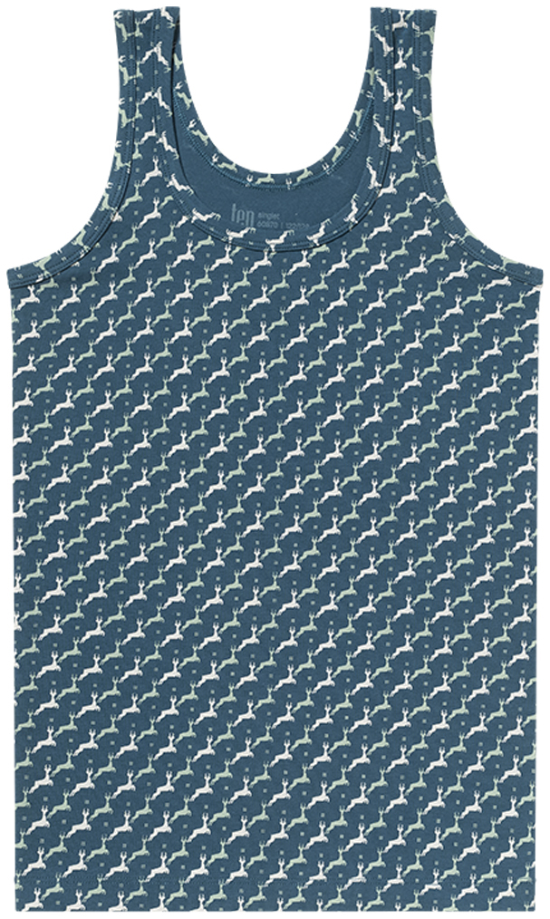 Ten Cate Meisjes Singlet Happy Deer Sea White