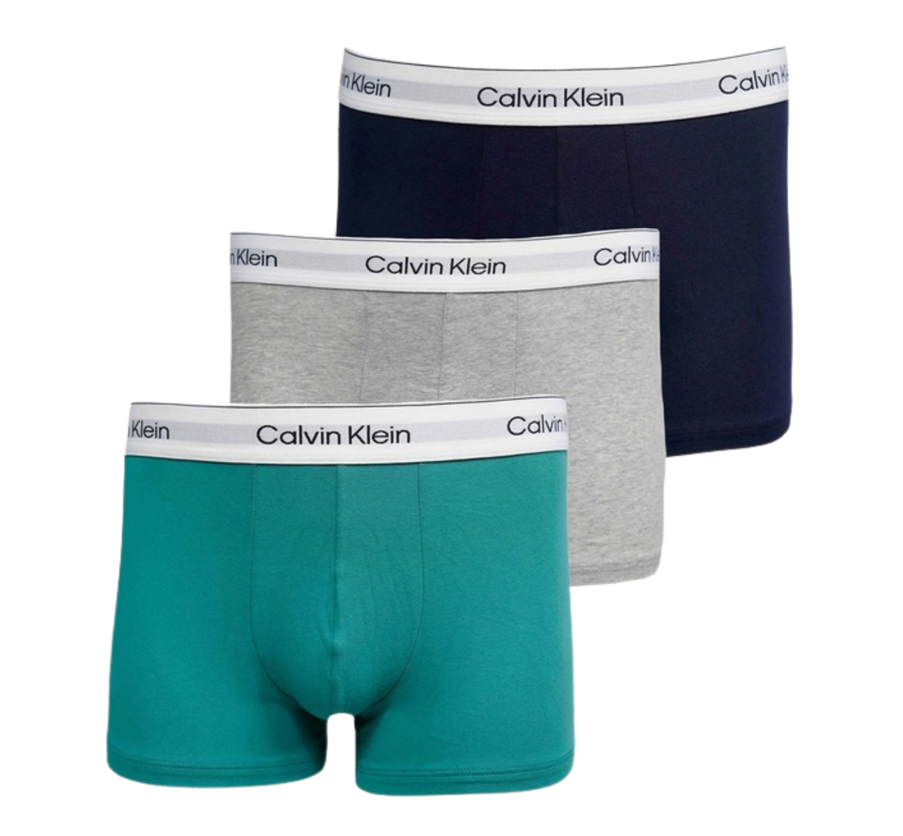 Heren Icon Cotton Stretch Trunks 3-Pack Shoreline/Grey/Navy