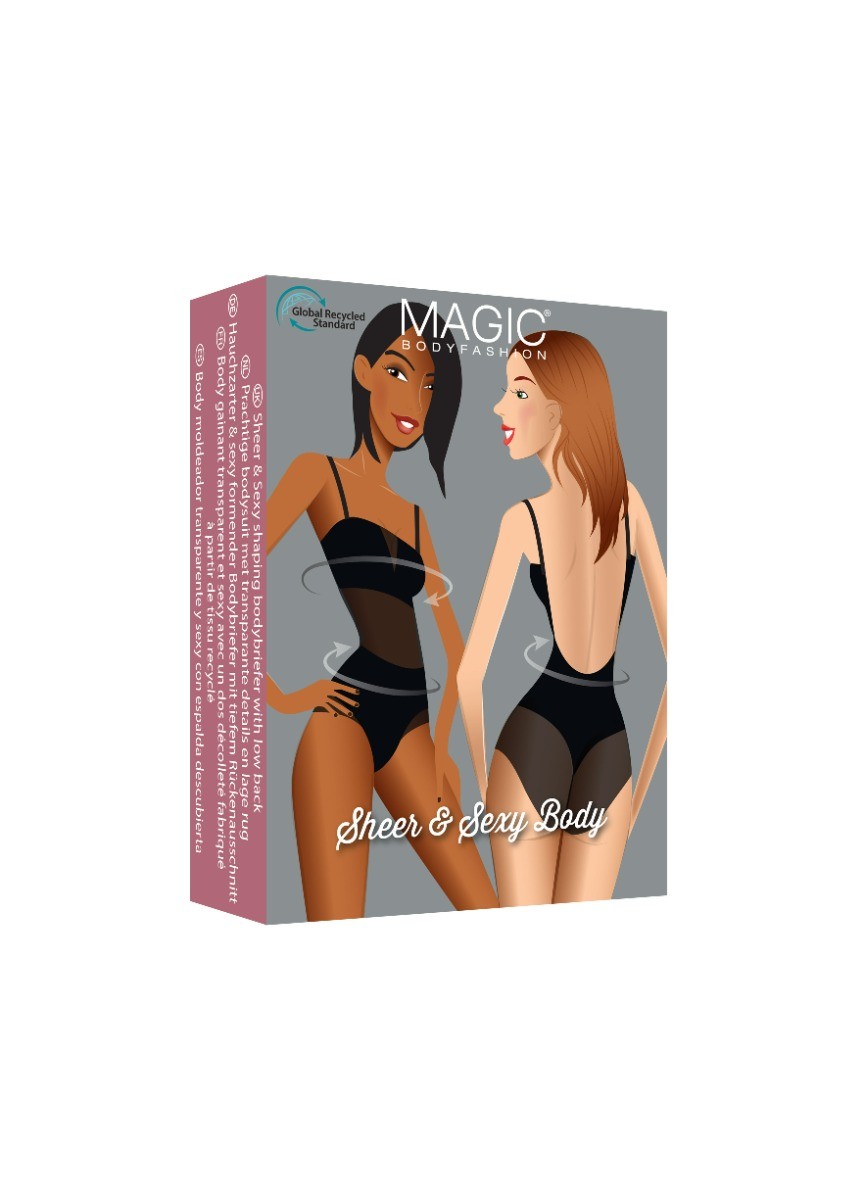 Dames Sheer & Sexy Body Black