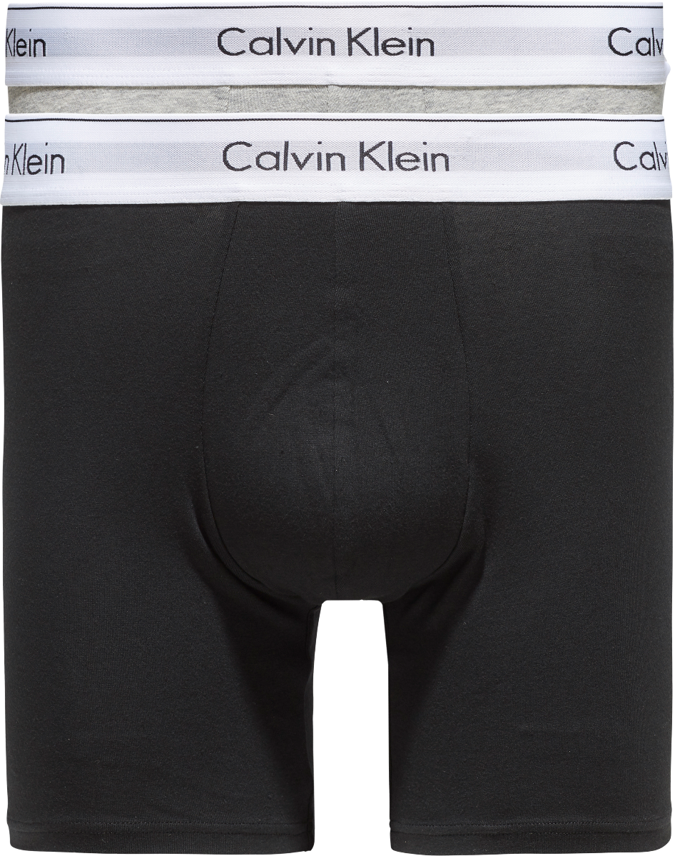 Modern Cotton Heren Boxer Brief 2-Pack Heather Grey/Black