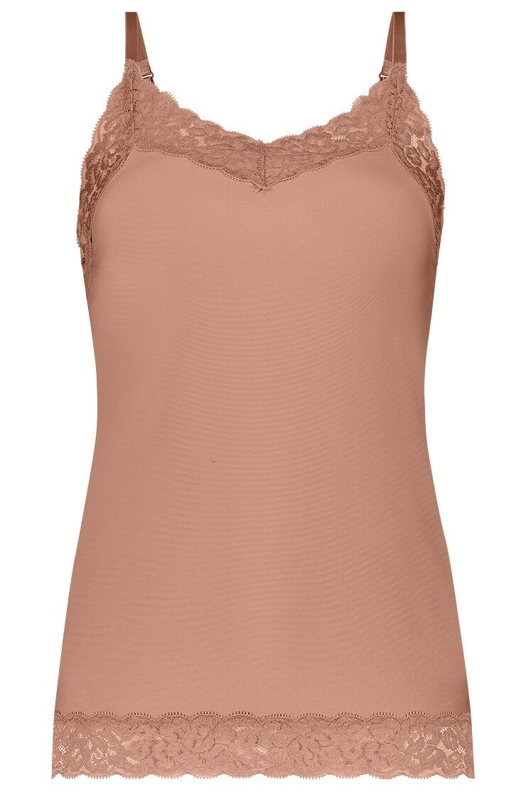 Secrets Dames Spaghetti Top Met Kant Pink Nut