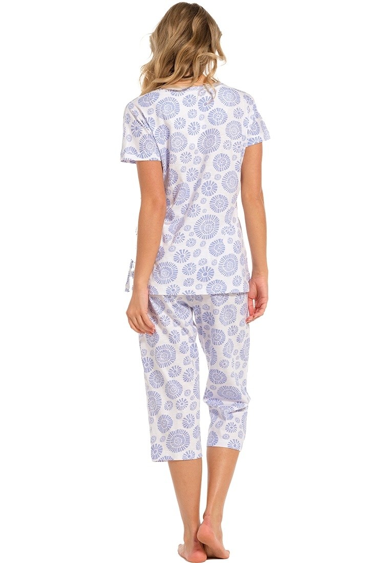 Dames Pyjama Capri Pants Licht Blauw