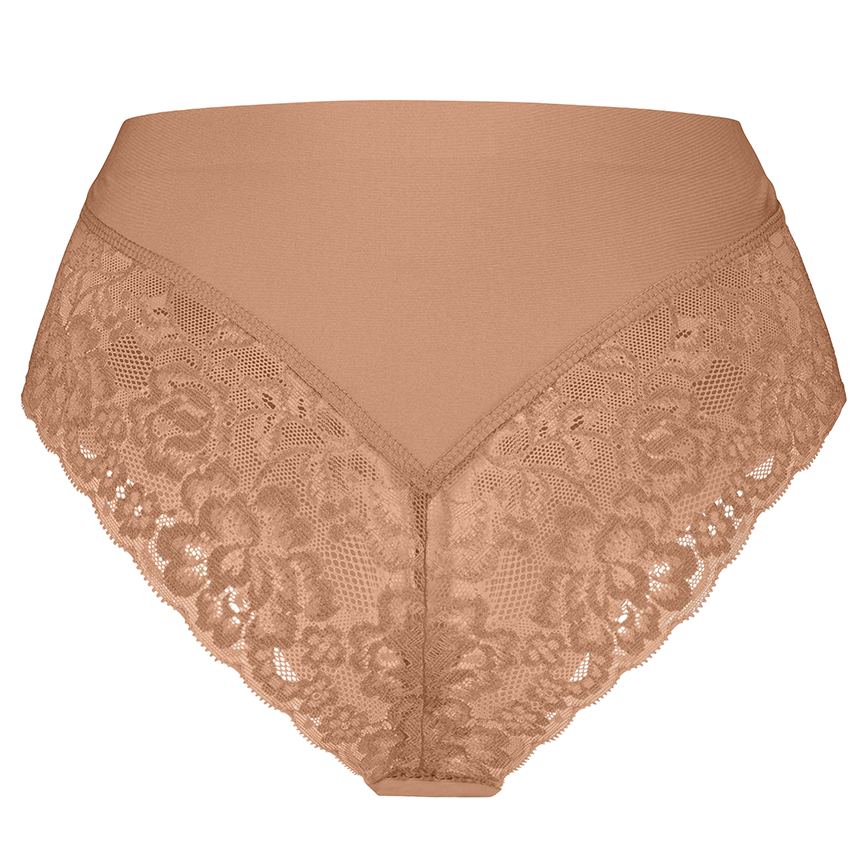 Secrets Dames High Waist Brazilian Met Kant Hazelnut