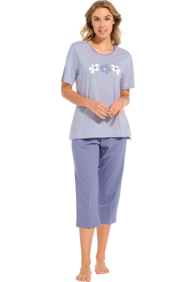 Dames Pyjama Capri Pants Blauw