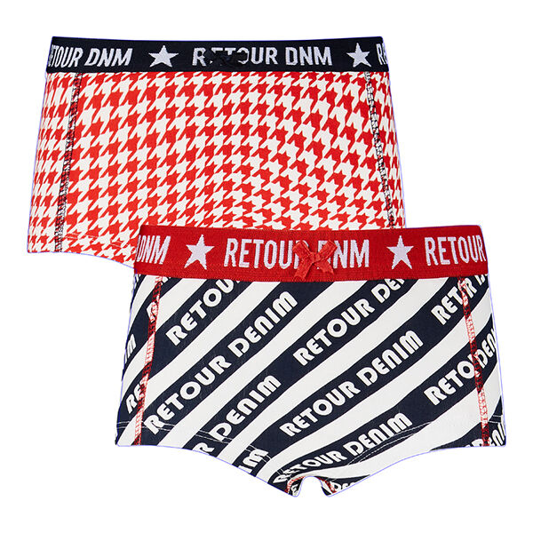 Retour Jeans Meisjes 2 Pack Short Joelle Donkerblauw Wit Rood DIV