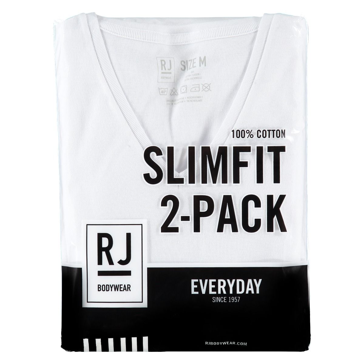 RJ Everyday Heren V-Neck Shirt Leeuwarden 2-Pack  Wit