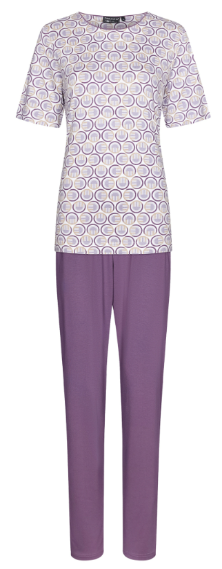 Dames Luxe Pyjama Long Pants Donker Paars