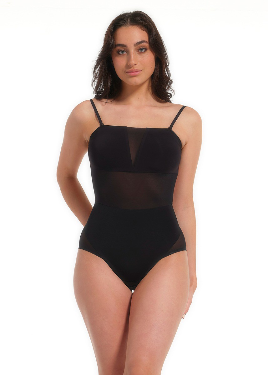 Dames Sheer & Sexy Body Black