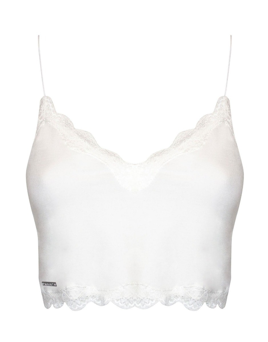 Dames Cozy Crop Top Snow White