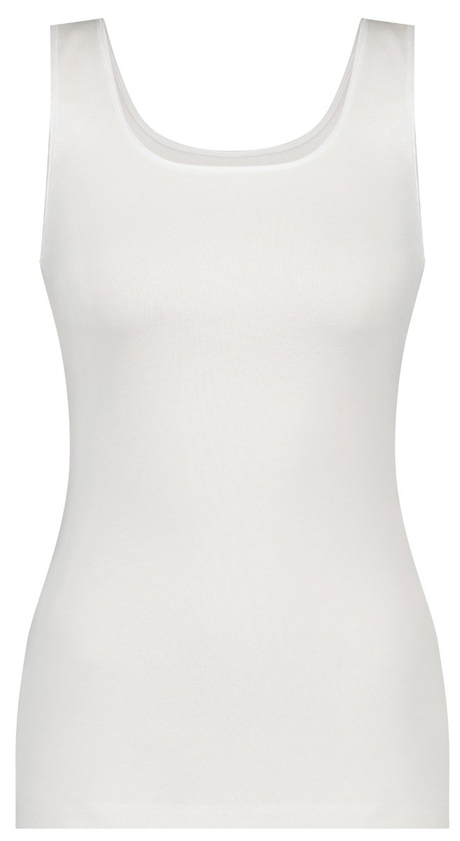 Basics Organic Cotton Stretch Dames Singlet Wit