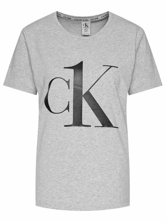 CK One Dames Lounge T-shirt Grey Heather_Black Logo