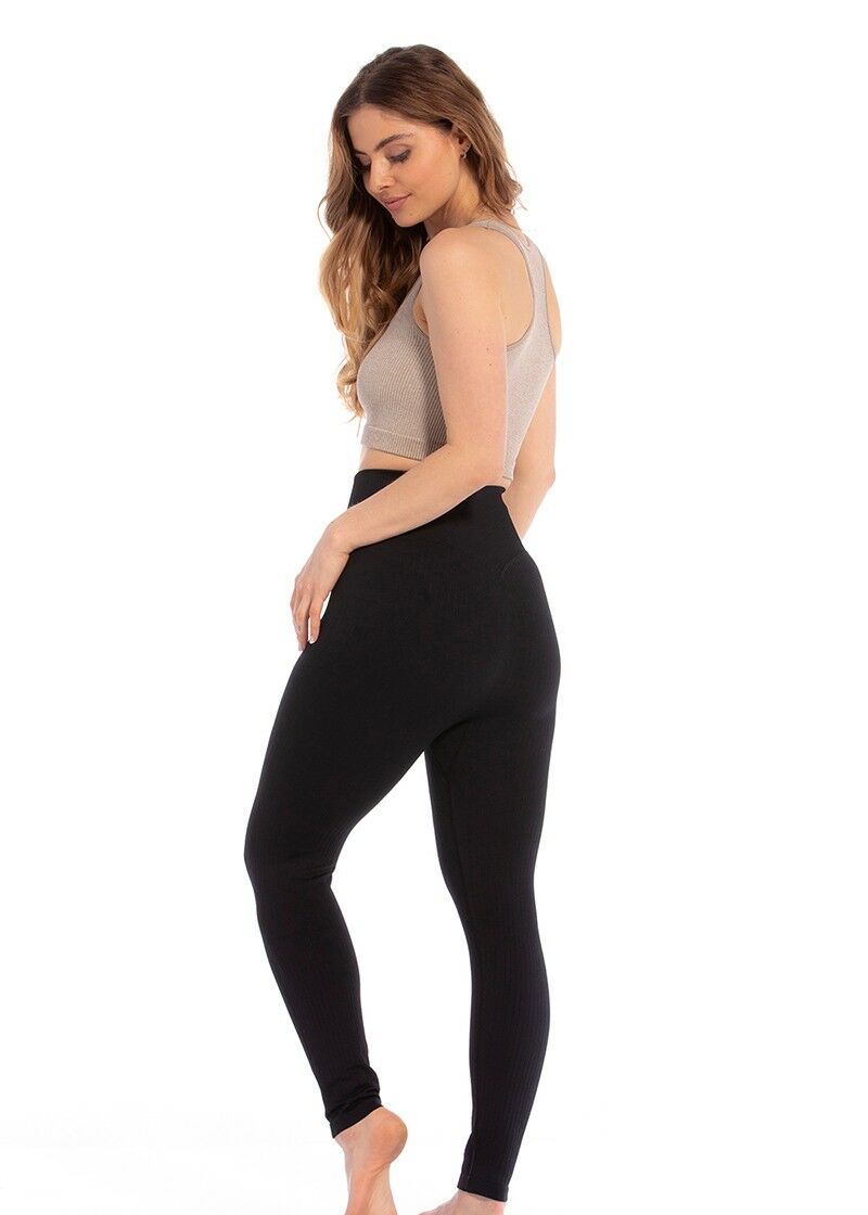 Dames High Waisted Legging Zwart