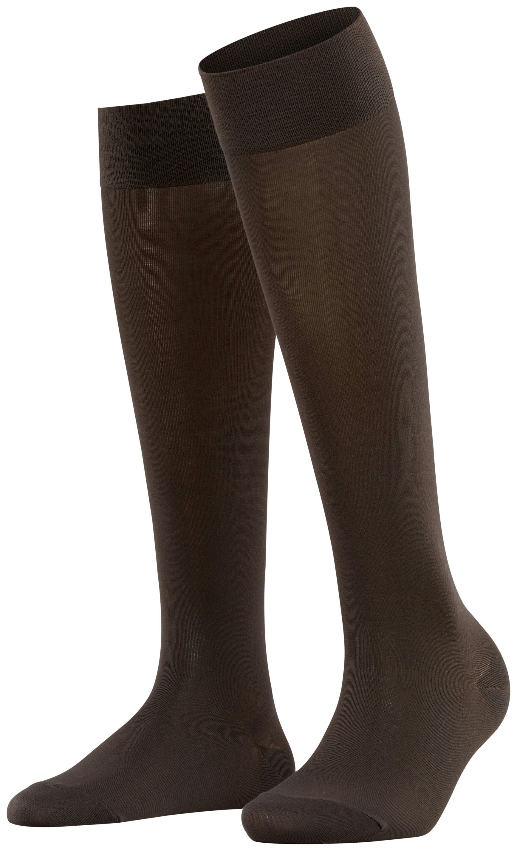FALKE Dames Cotton Touch Kniekousen Bruin
