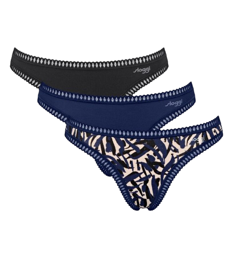 Go Crush Dames String 3-Pack Blue - Dark Combination