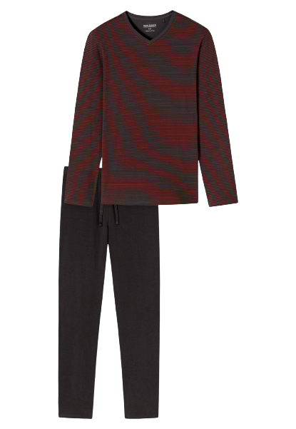 95/5 Heren Pyjama V-hals Terracotta Brown