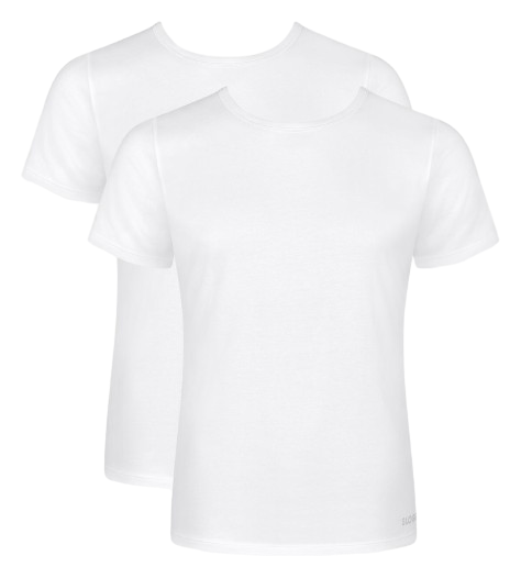 MEN Go ABC Heren Shirt O-Neck 2-Pack White