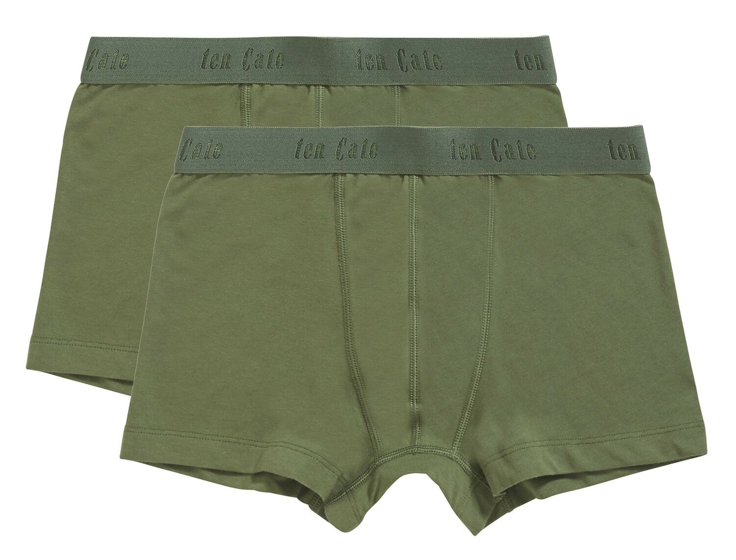 Basics Organic Cotton Stretch Jongens Short 2-Pack Army Green