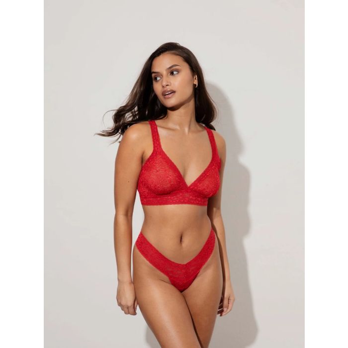 Dames Lace Thong Red Romance