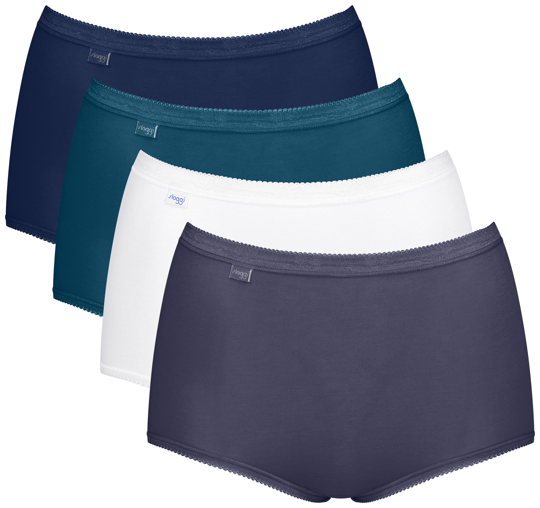 Basic Dames Basic+ Maxi White/Blue 4-Pack