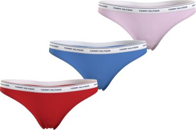 Dames Premium Essentials Thong 3-Pack Rood