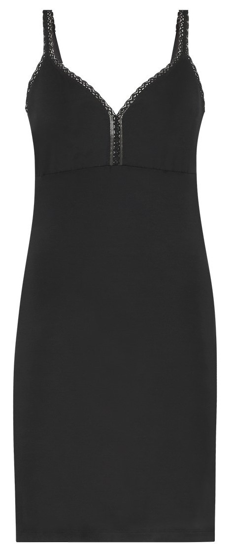 Dames Secrets Modal Dress V-Lace Black