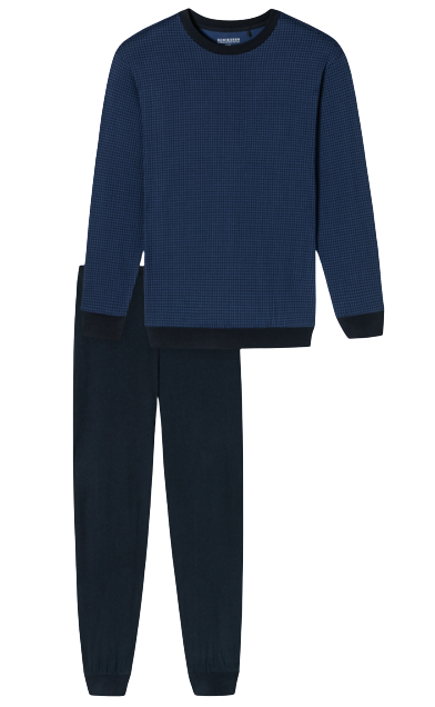 Schiesser Uncover Nightwear pyjamaset voor heren, Nachtblauw_181534, 58 Schiesser Uncover Nightwear pyjamaset voor heren, Nachtblauw_181534, 58