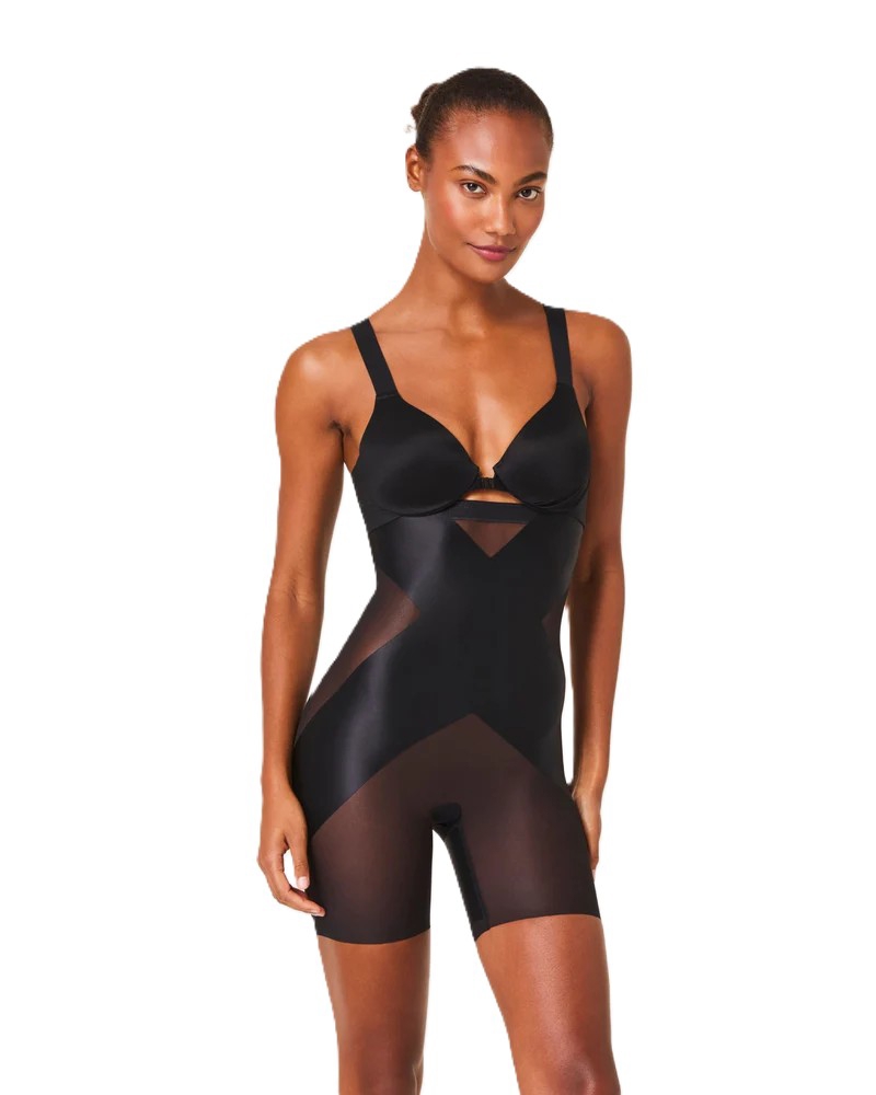 Spanx Dames SPANXshape SatinX High Waist Midthigh Short Very Black