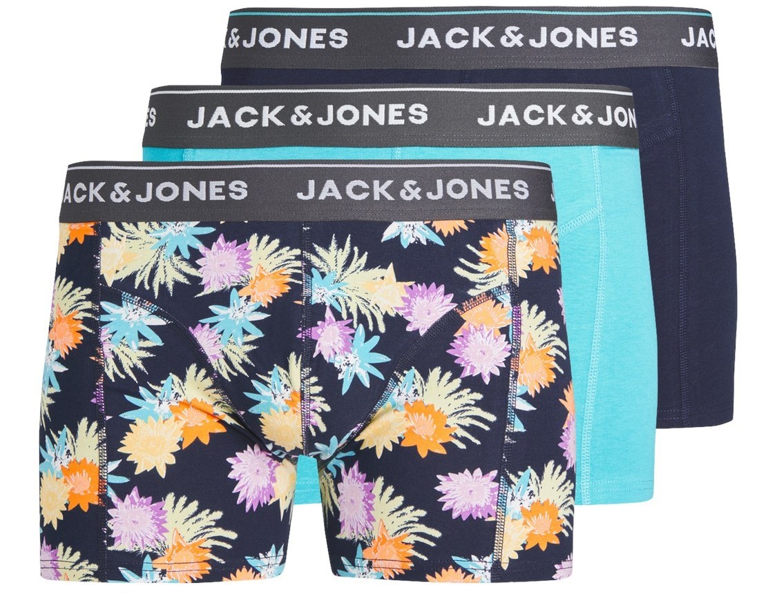 Heren Jacreece Flower Trunks 3-Pack Navy Blazer