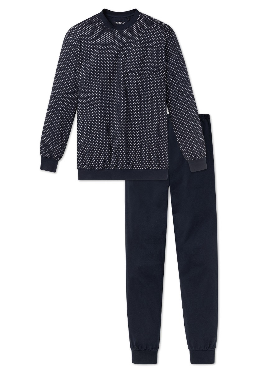 Heren Pyjama Donkerblauw Dark Blue