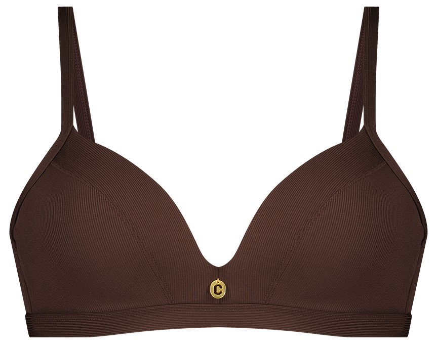 Beach Dames Bikinitop Chocolate Rib