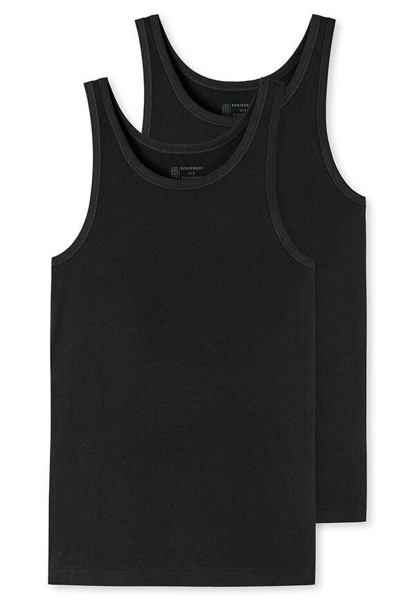 2-Pack Heren 95/5 Singlet Black