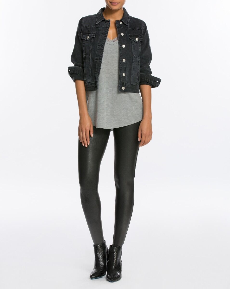 Dames Faux Leather Legging Zwart