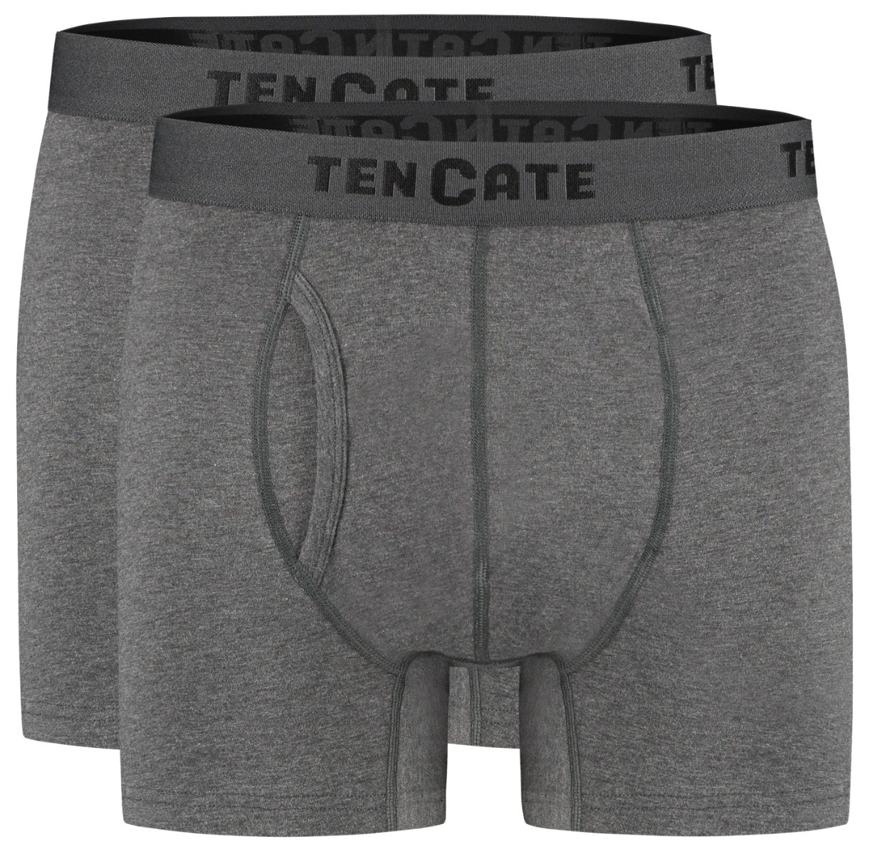 Basics Organic Cotton Stretch Heren Shorts Met Gulp 2-Pack Antraciet