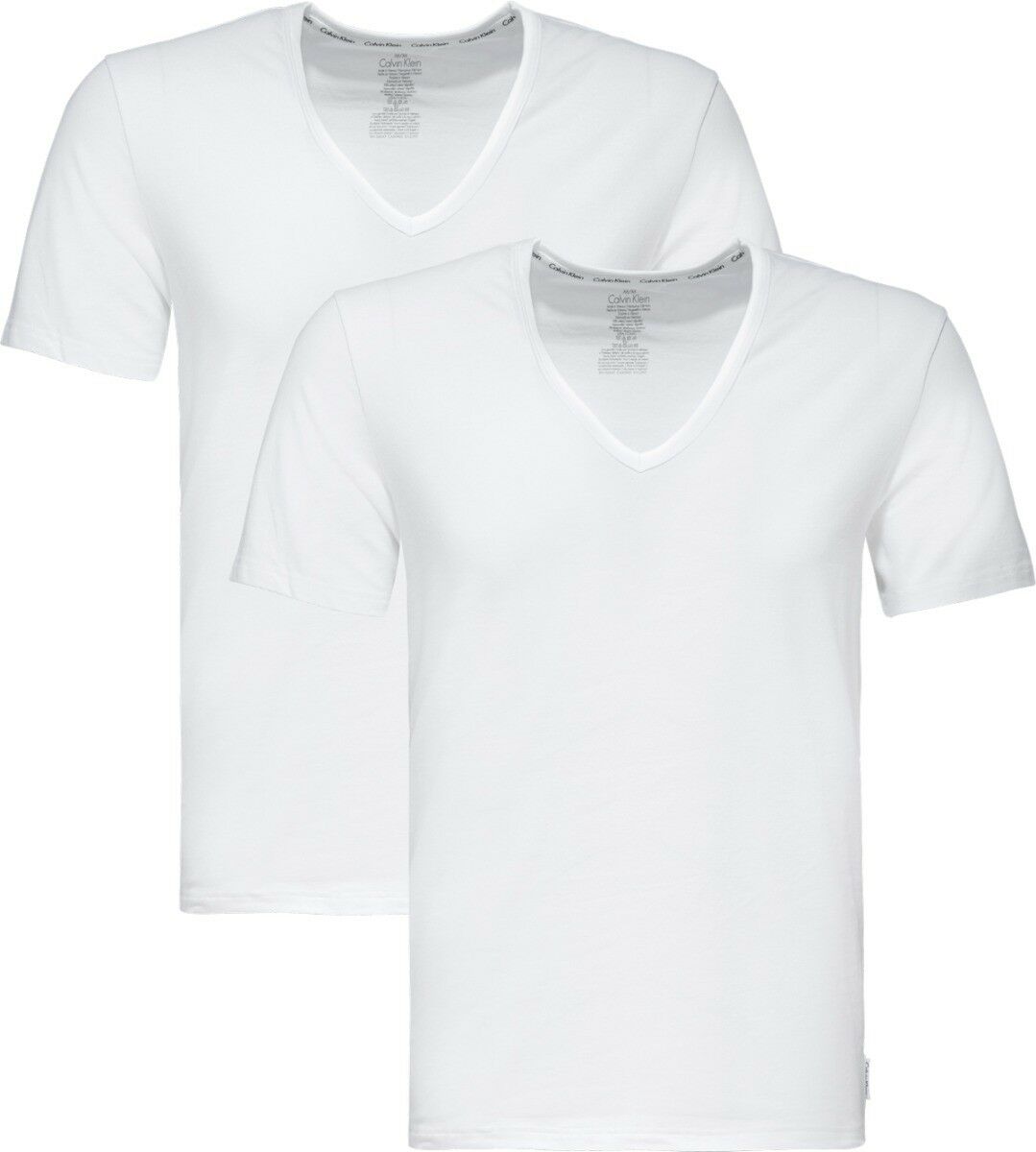 Modern Cotton Heren V-Neck Shirt 2-Pack White