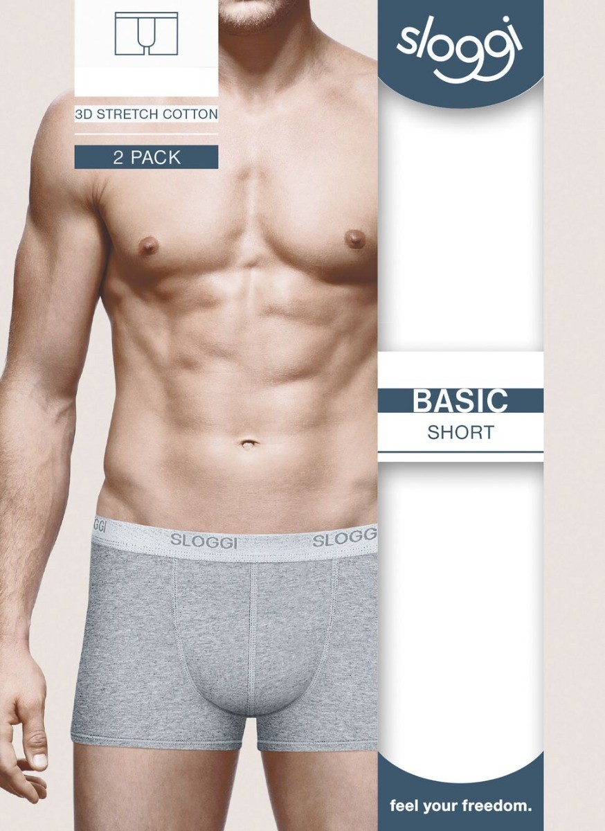 MEN Basic Heren Short 2-Pack Grijs