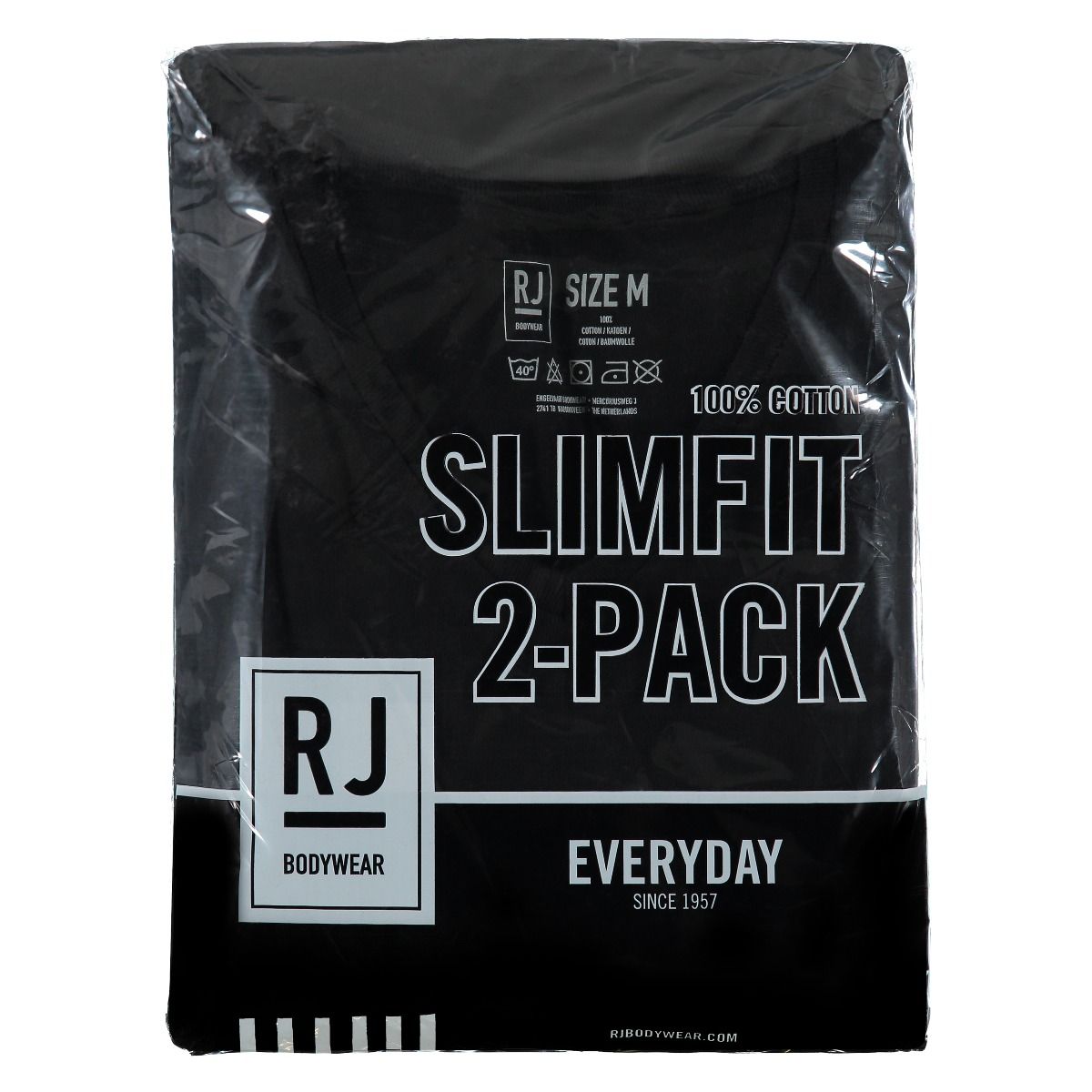 RJ Everyday Heren V-Neck Shirt Leeuwarden 2-Pack Zwart