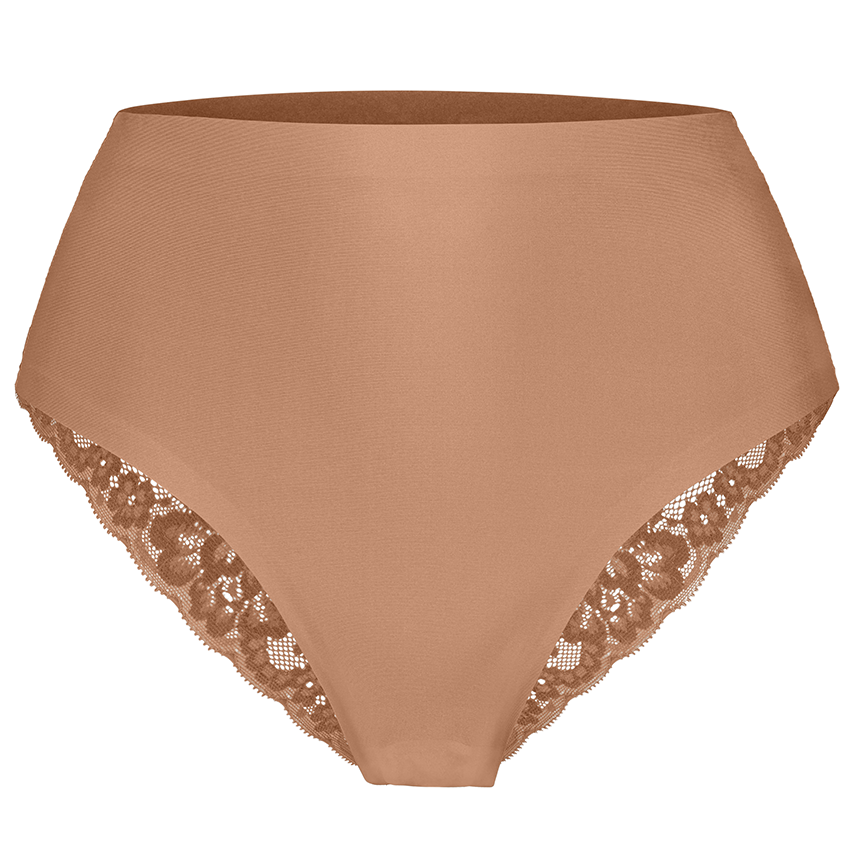 Secrets Dames High Waist Brazilian Met Kant Hazelnut