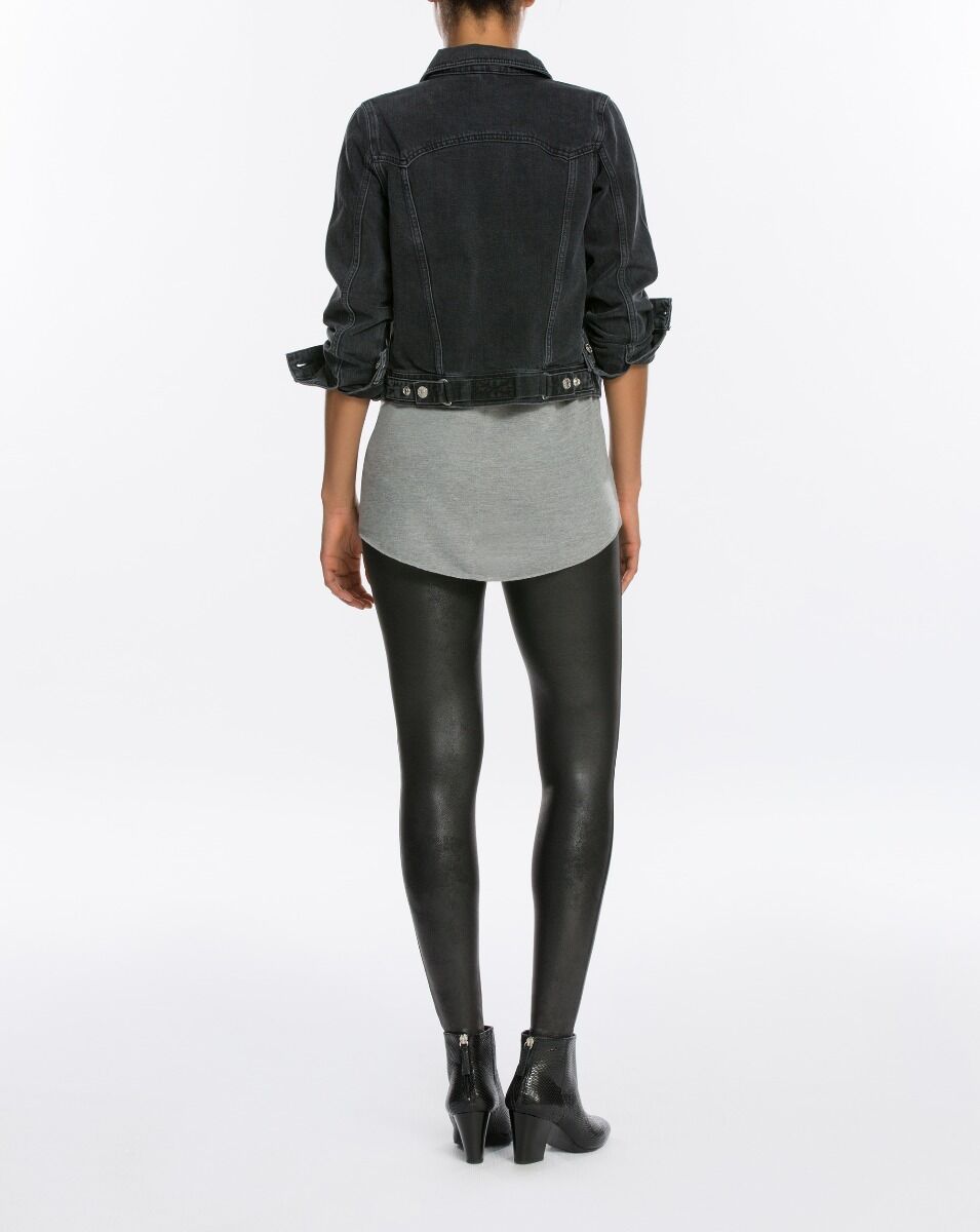 Dames Faux Leather Legging Zwart