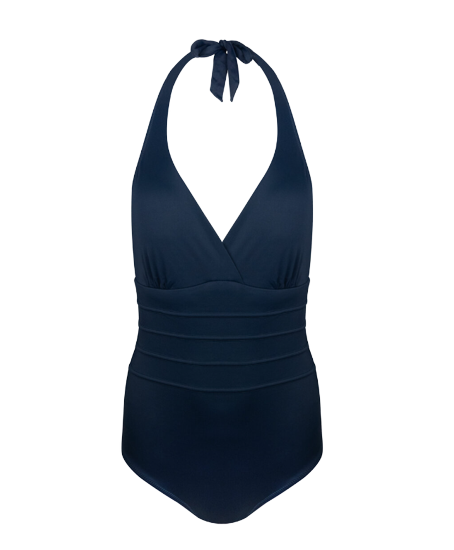 Dames Shaping Halter Badpak Navy Blue