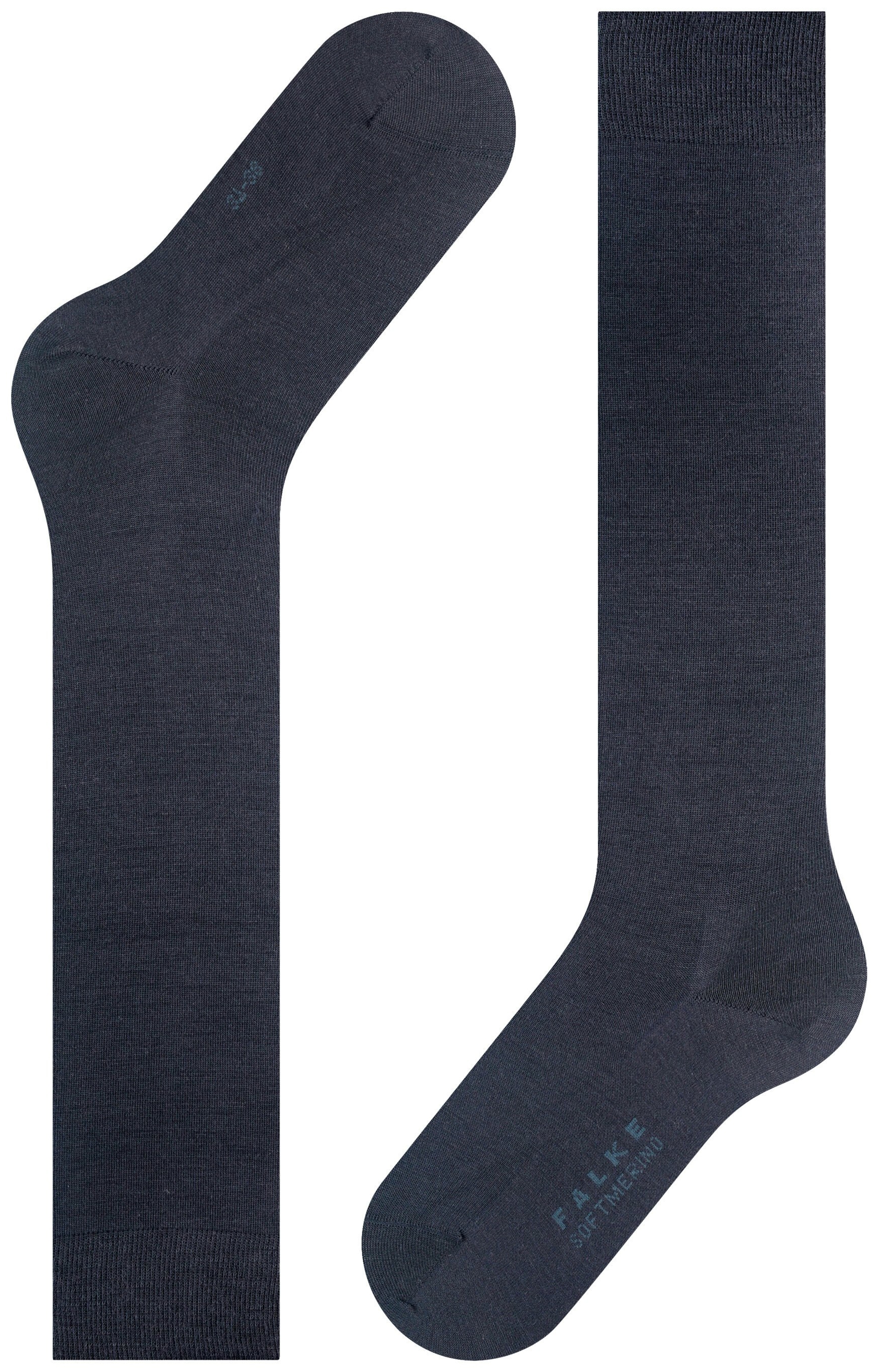 FALKE Dames Softmerino Kniekousen Blauw