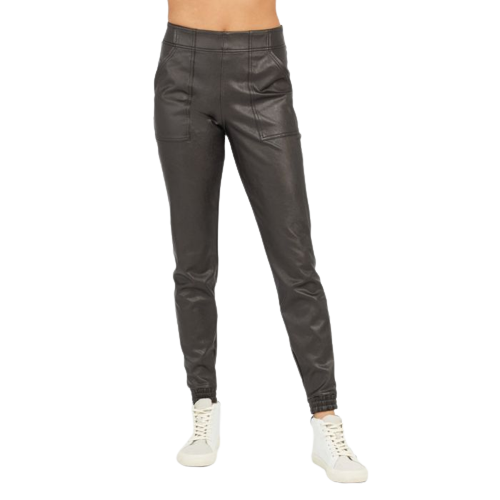 Dames Like-Leather Joggingbroek Zwart