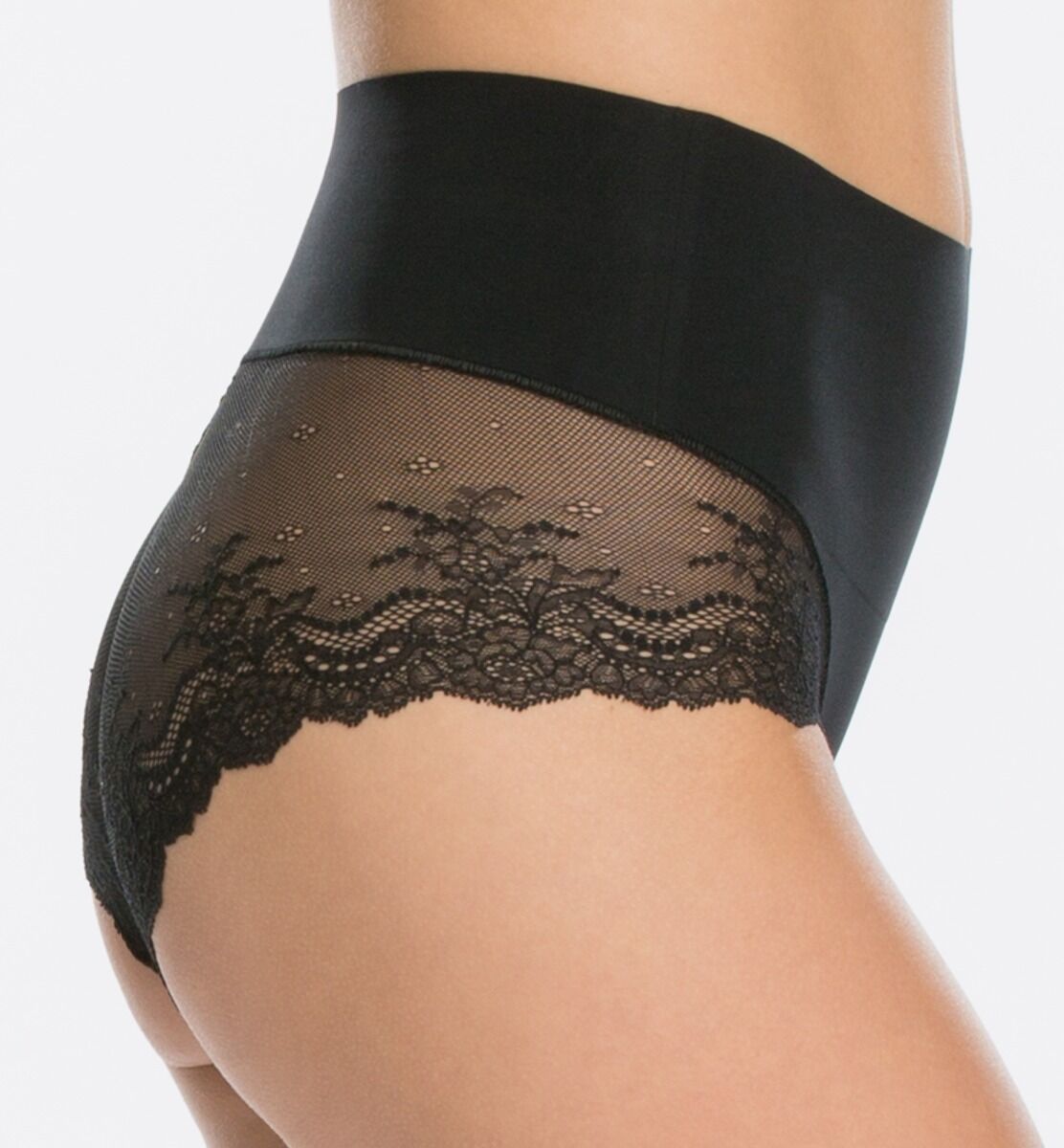 Undie-Tectable Dames Lace Hi-Hipster Zwart